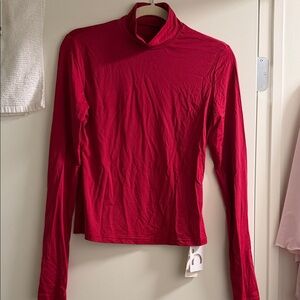 Red Long Sleeve Turtleneck Top